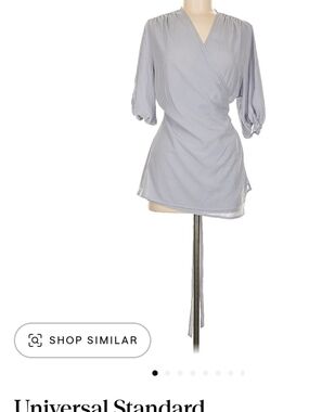 Universal Standard Light Gray Wrap-Style Women’s Top